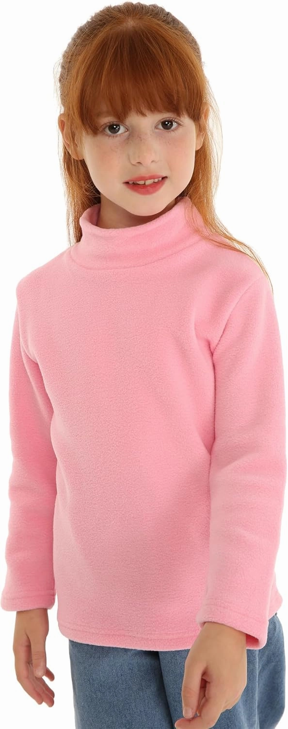 Mud Kingdom Kids Fleece Shirts High Collar Soft Tops Unisex