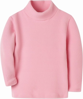 Mud Kingdom Kids Fleece Shirts High Collar Soft Tops Unisex