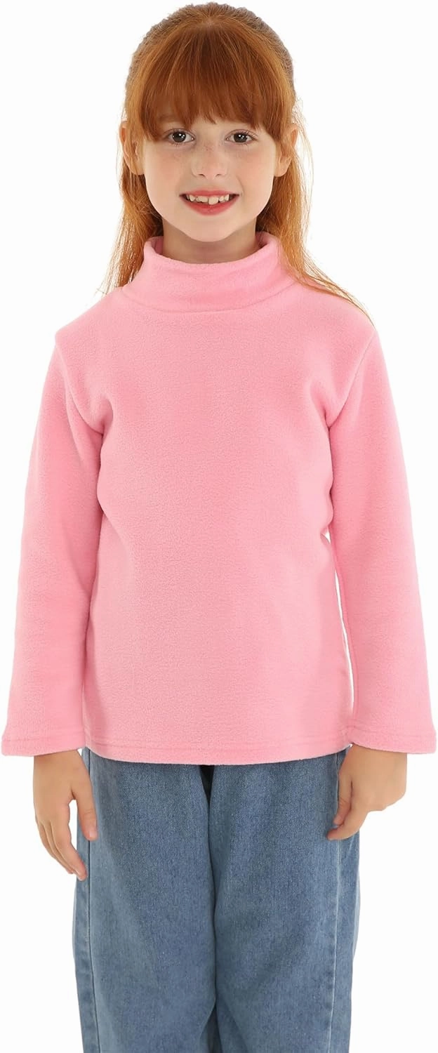 Mud Kingdom Kids Fleece Shirts High Collar Soft Tops Unisex