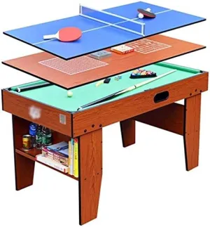Multi-Function 4 in 1 Steady Combo Game Table, Black Eight Pool Table, air Puck Table ice Hockey Table Multifunctional Household Four in one Pool Table