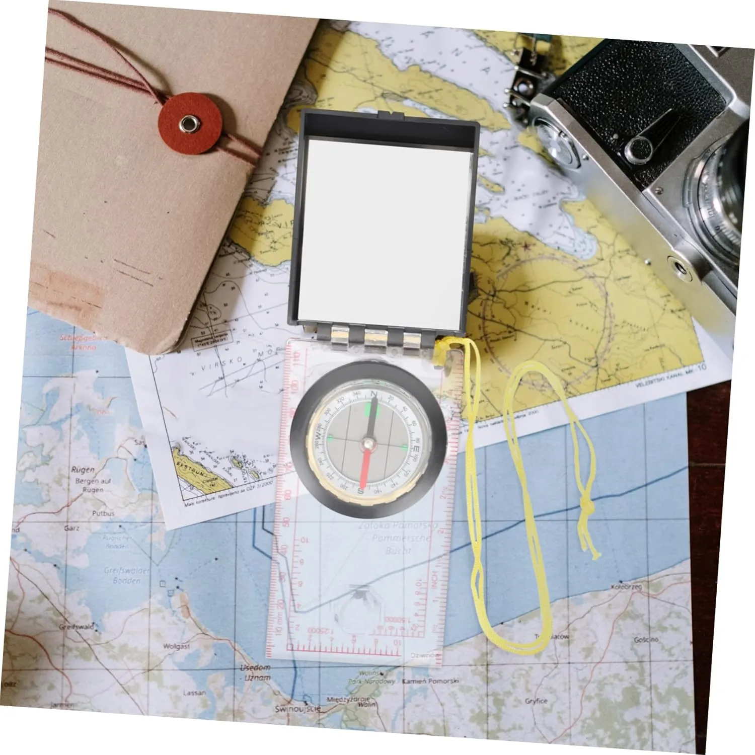 Multipurpose Map Compass and Ruler for Outdoor Hiking Camping and Surveying Lightweight and Portable
