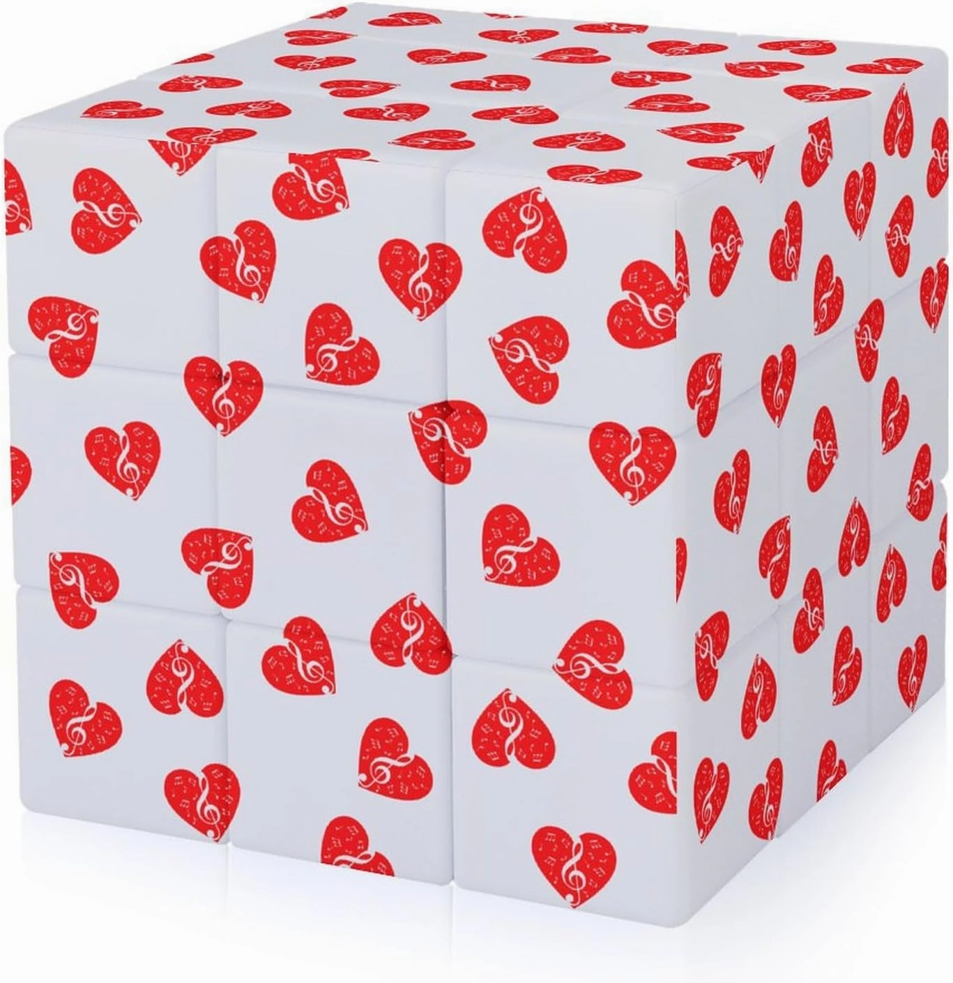 Music Heart Notes3 Funny 3x3x3 Cube Smooth Lightweight Puzzle for Adult Graphic Printing Travel