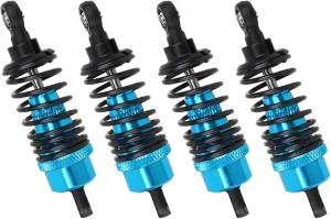 Mxfans 4Pieces RC Adjustable Aluminum Alloy Shock Absorber 102004 Replacement for HSP 1/10 RC On-Road Racing Car Blue