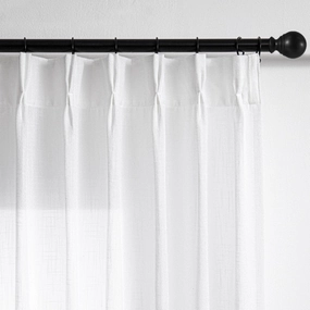 MYSKY HOME White Curtains 84 Inch Length 2 Panels Set, Semi Sheer Curtains for Bedroom Living Rooom Pinch Pleated Cotton Blend Soft Touch Light Filtering Drapes for Sliding Glass Door, 40 x 84 in