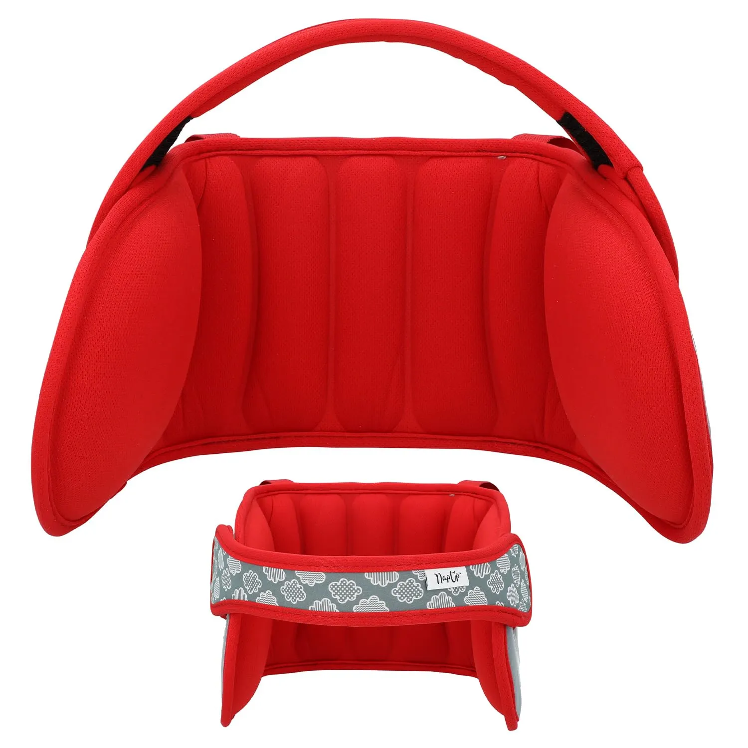 NAPUP Child Head Support for Car Seat – Adjustable Polyester Carseat Head Strap for Sleeping Toddler (Red)