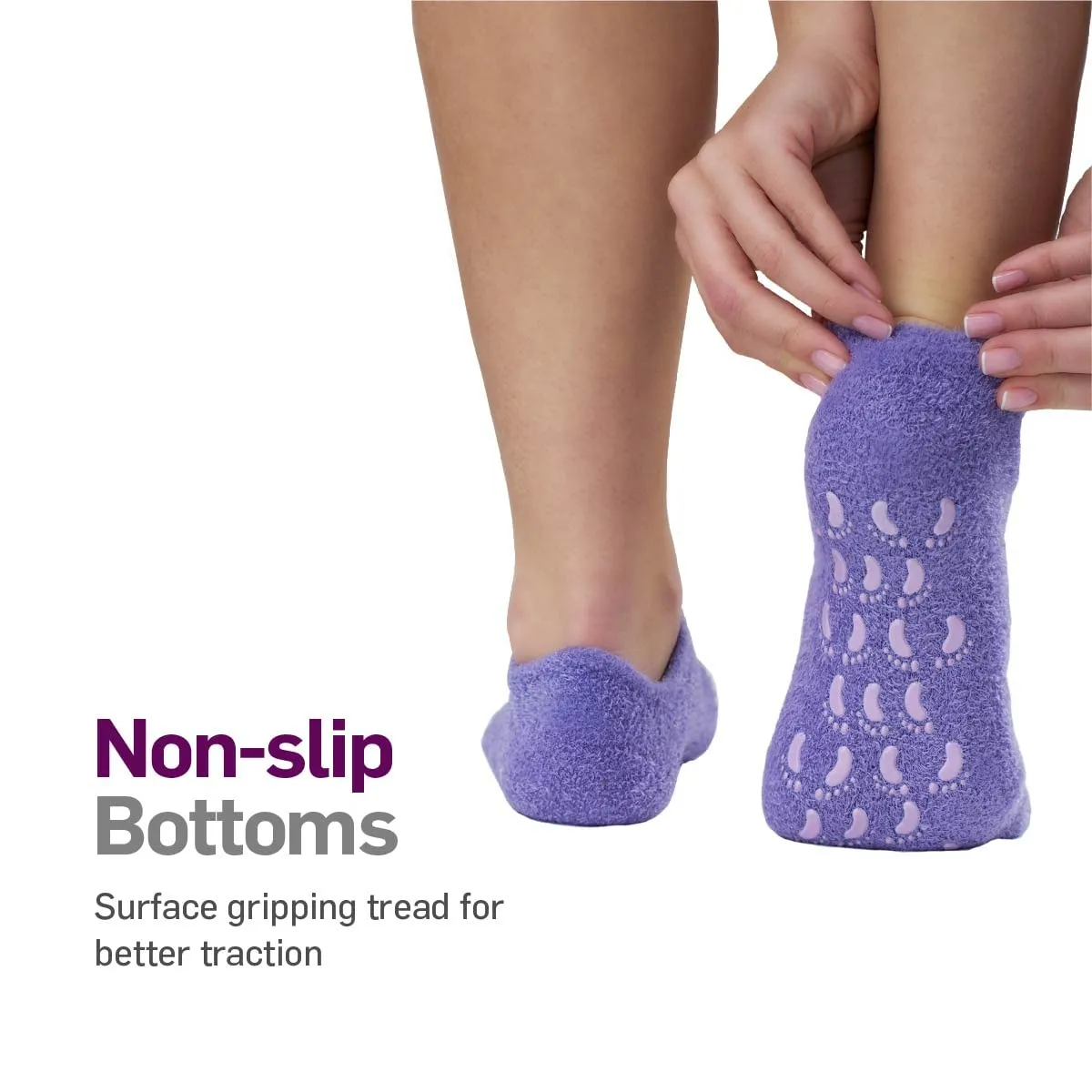 NatraCure Moisturizing Gel Booties and Gloves Set - (for Dry Skin, Dry Hands, feet, Cracked Heels, cuticles, Rough Skin, Dead Skin, use with Your Favorite lotions) - 155/175-LAV/RET - Color: Lavender