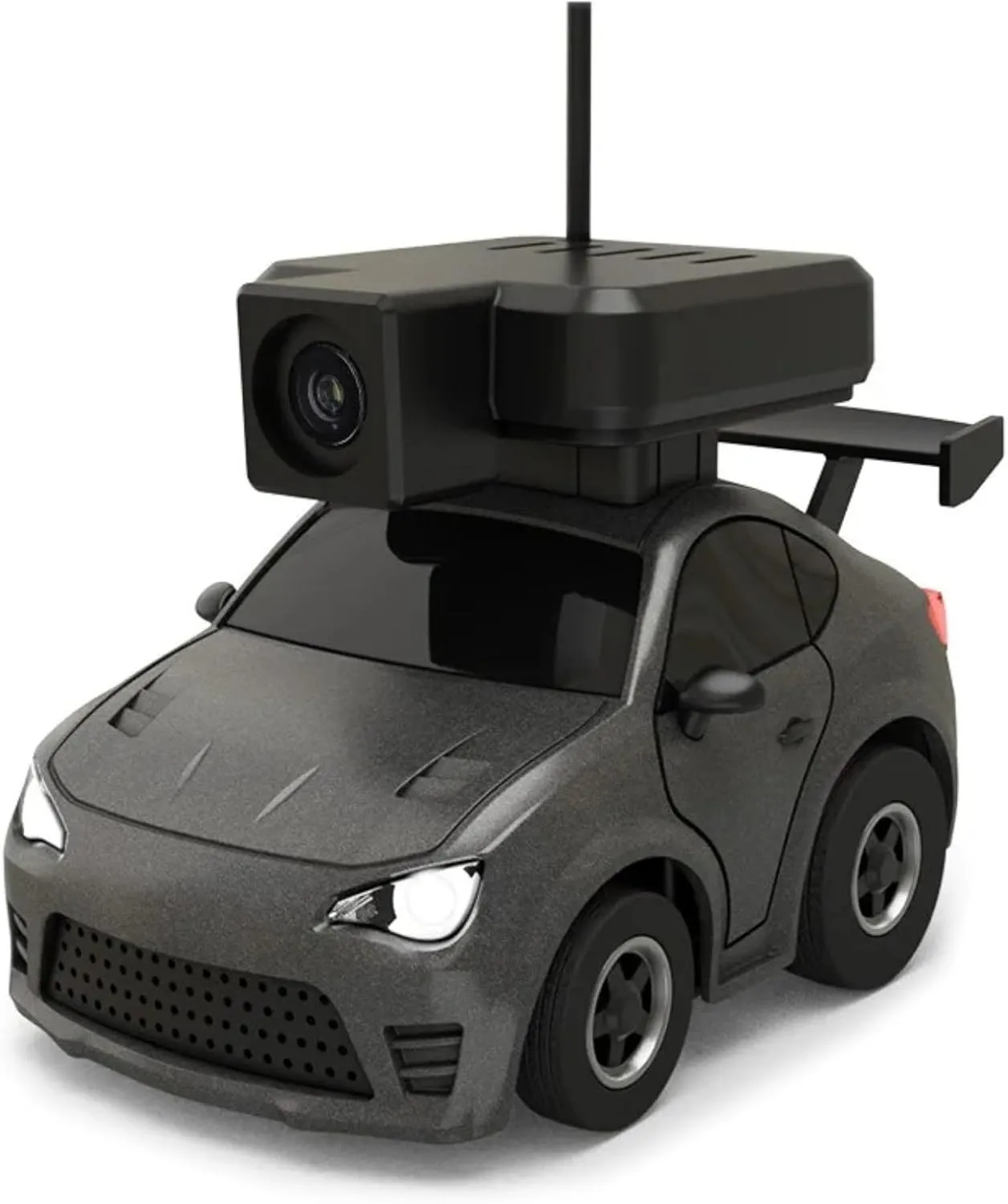 New 1/100 First Vision FPV RC Drift Car with 720P HD Camera LED Ambient Lights 3 Speed Modes Interactive App Control with Gyro Controls Mini Racing Cars for Adults (FPV- Black)
