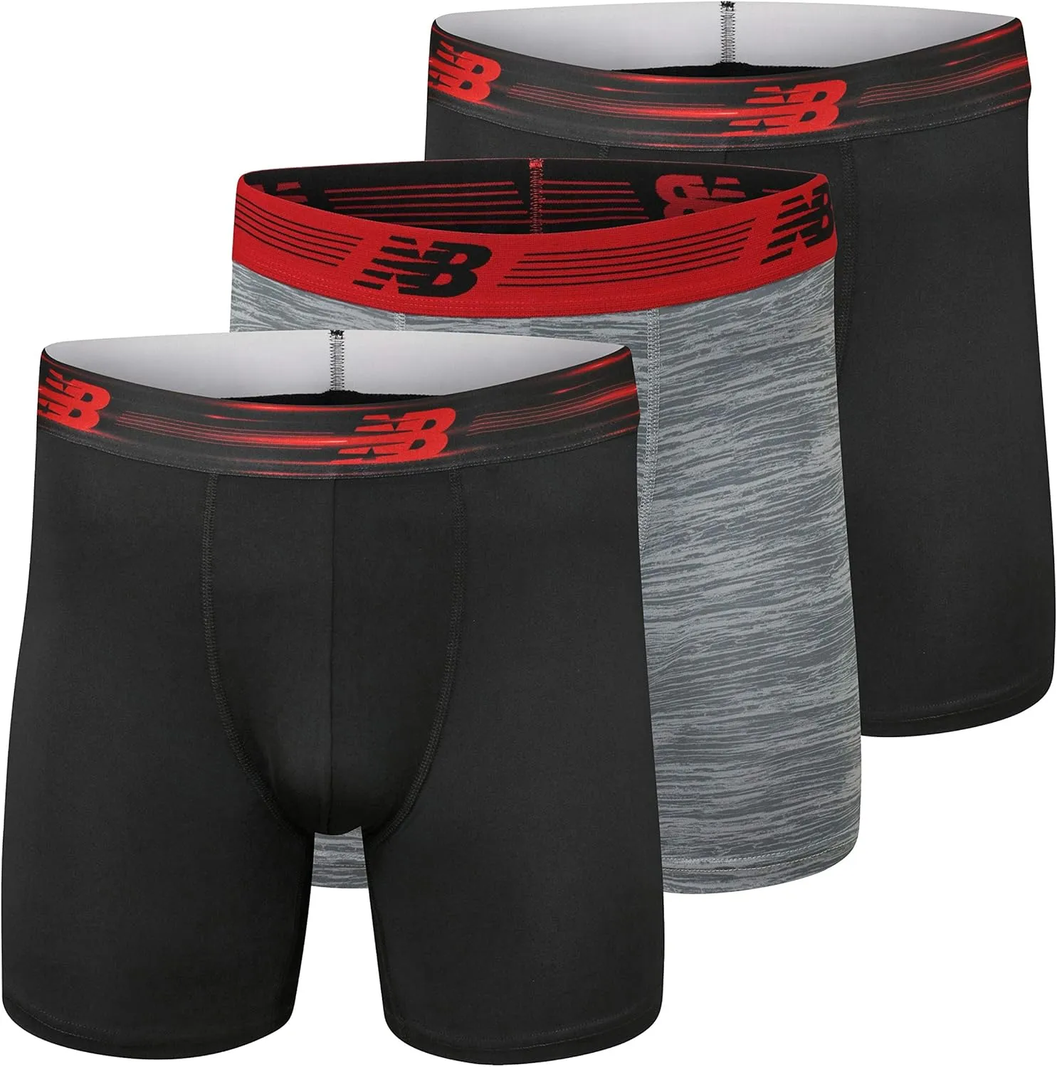New Balance Men's Ultra Soft Performance 6" Boxer Briefs with No Fly (3 Pack)