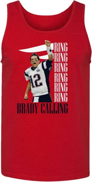 New England Fans Brady SB 6 Rings Goat Men's Tank Top (Red, Small)