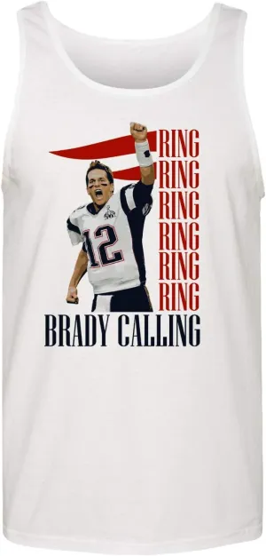 New England Fans Brady SB 6 Rings Goat Men's Tank Top (White, Medium)