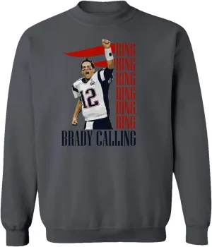 New England Fans Brady SB 6 Rings Goat Unisex Sweatshirt Crewneck Sweater (Gray, X-Large)