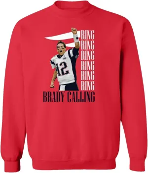 New England Fans Brady SB 6 Rings Goat Unisex Sweatshirt Crewneck Sweater (Red, XXX-Large)