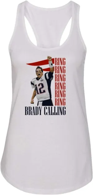 New England Fans Brady SB 6 Rings Goat Women's Racerback Tank Top (White, X-Large)