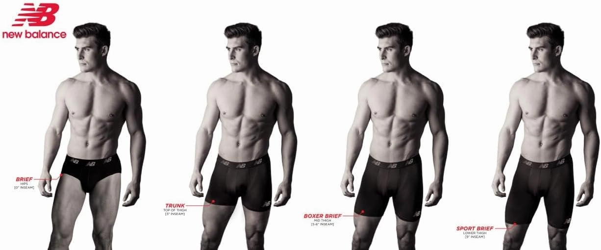 New Balance Men's Ultra Soft Performance 6" Boxer Briefs with No Fly (3 Pack)