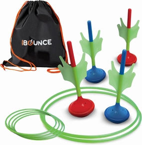 New Bounce Lawn Darts Set - Glow in The Dark Soft Tip Darts - Outdoor Games for Family