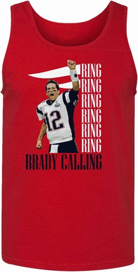 New England Fans Brady SB 6 Rings Goat Men's Tank Top (Red, XX-Large)