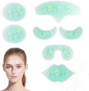 NEWGO Cooling Face Eye Mask Set (7-in-1), Reusable Eye Patches Hot Cold Therapy for Puffy Eyes, Dark Circles, Injections, Swelling, Migraines, Nosebleeds