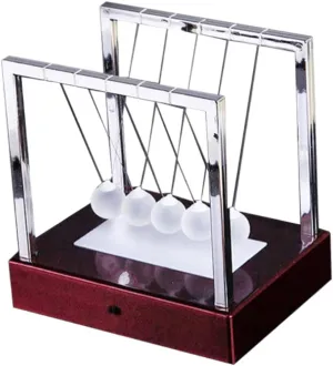 Newtons Pendulum, Newtons Balance Swing Ball, LED Light Up Newtons Pendulum Balls, Glowing Science Desk Office and Home Science Education Decoration (B)