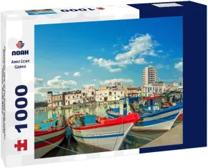 Noah Jigsaw Puzzle Panoramic View of The Forest with Colorful Fishing Boats in The Old Port of Bizerte. Tunisia, North Africa 1000 Pieces