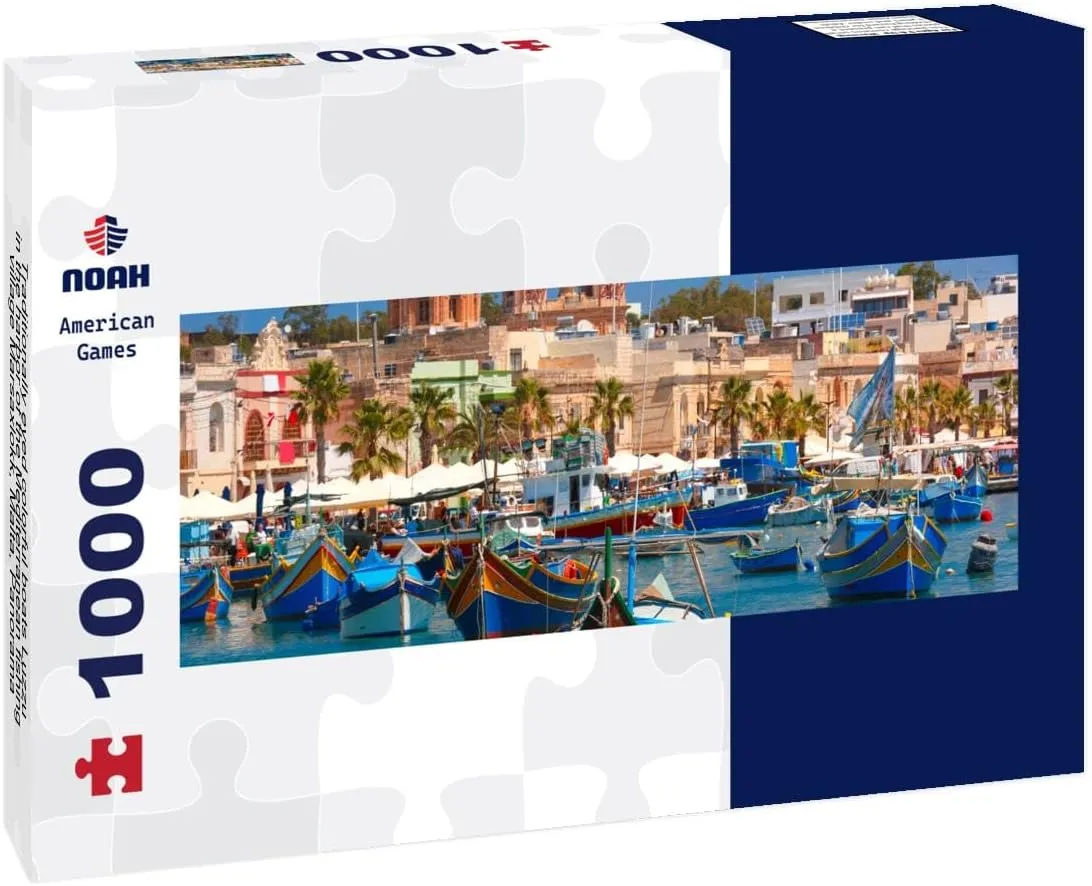 Noah Jigsaw Puzzle Traditionally Eyed Colorful Boats Luzzu in The Harbor of The Mediterranean Fishing Village Marsaxlokk, Malta 1000 Pieces