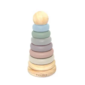 noüka Wood & Silicone Stacker - Sand Tower