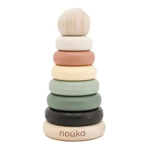 noüka Wood and Silicone Stacker-Storm Tower (Min. Of 2 PK, Multiples of 2 PK)
