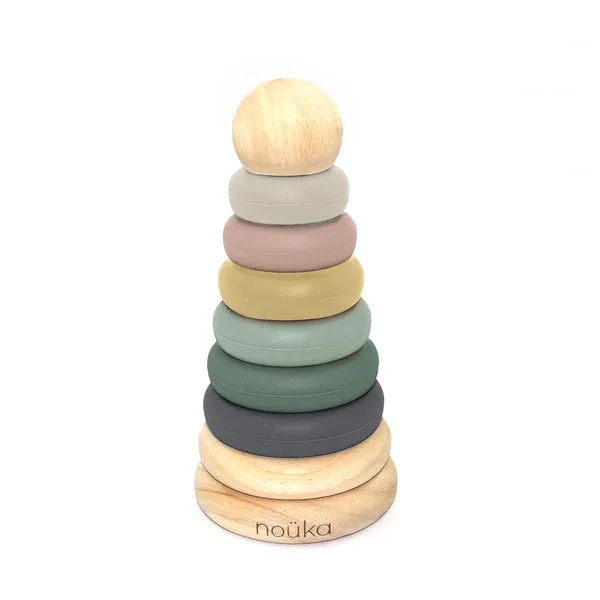 Nouka Wood and Silicone Stacker - Storm Tower