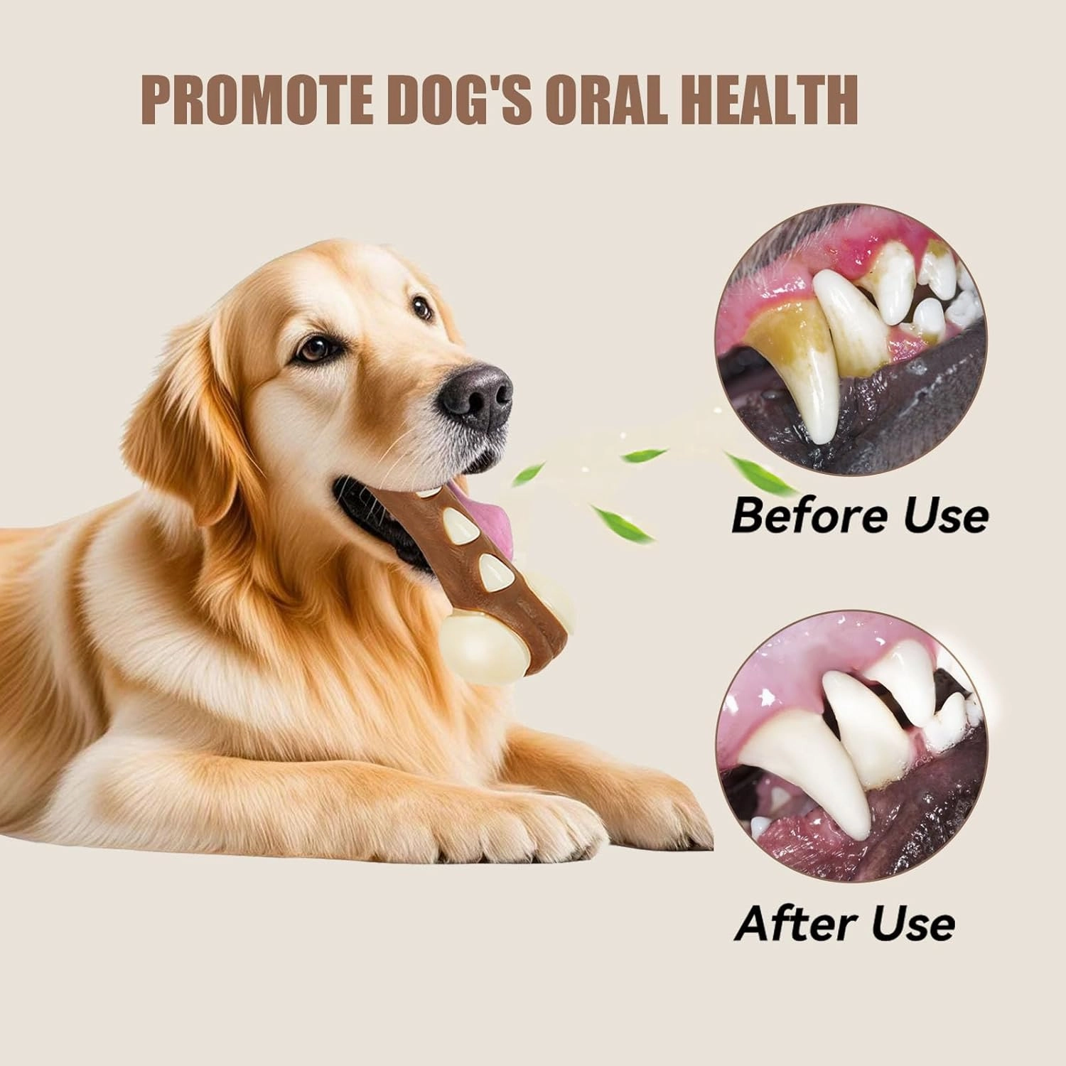 Nylon Dog Bones for Aggressive Chewers, 2 Pack Real Beef Flavor Puppy Chew Toys, Durable Dog Teething Toys for Large/Medium/Small Breeds