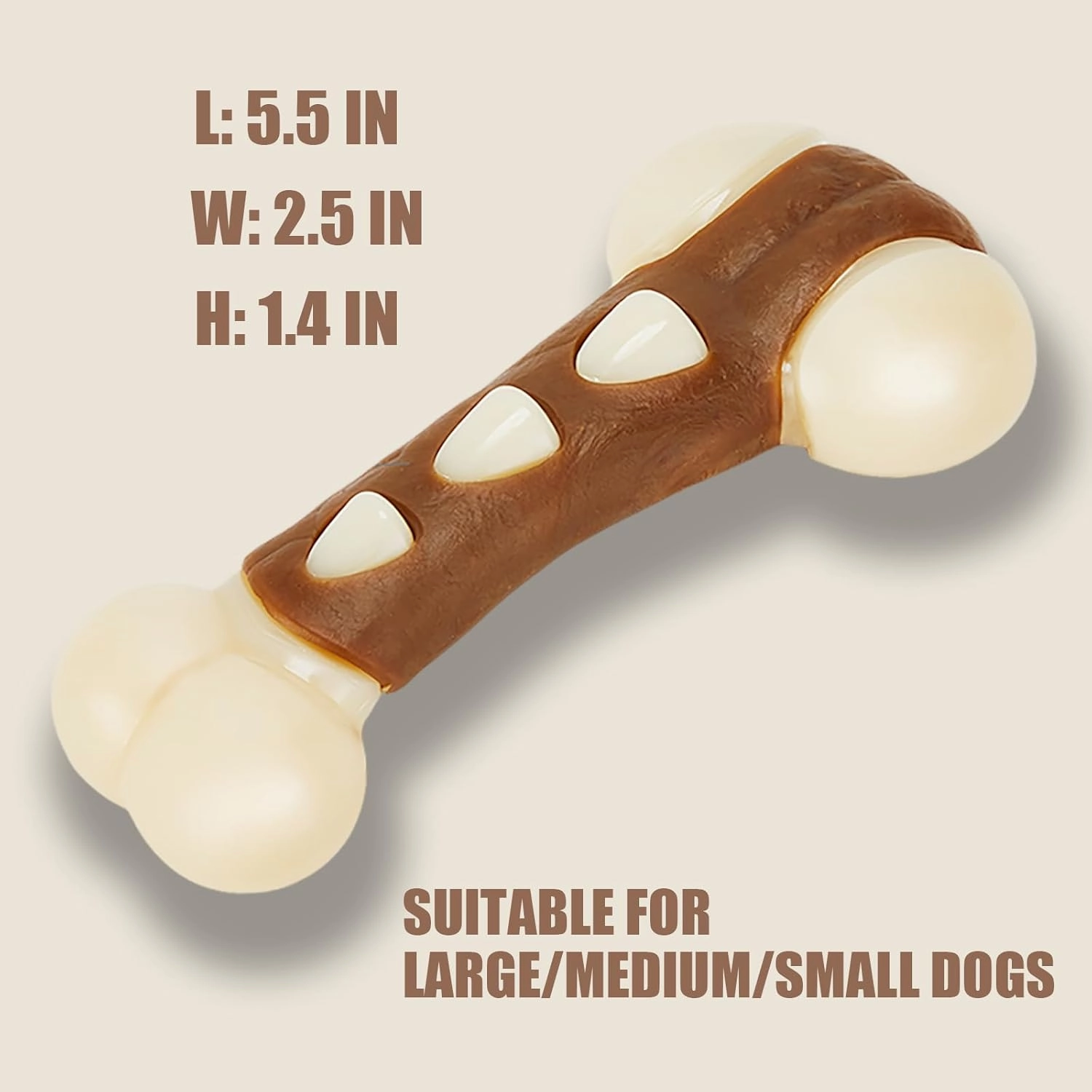 Nylon Dog Bones for Aggressive Chewers, 2 Pack Real Beef Flavor Puppy Chew Toys, Durable Dog Teething Toys for Large/Medium/Small Breeds