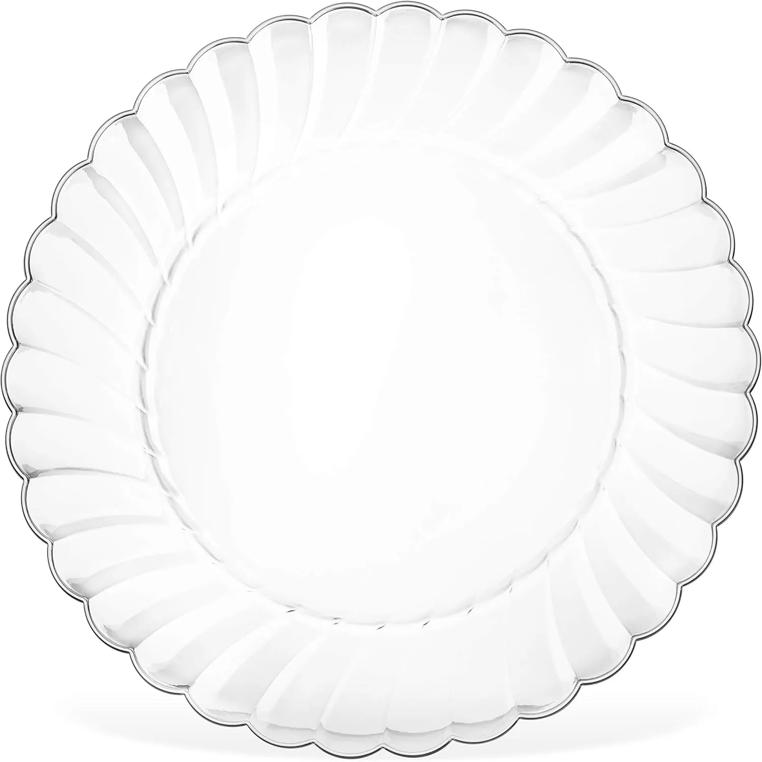 Oasis Creations Premium Hard Plastic Plate Set 100 x 6” Clear Round Plates - Washable & Reusable - Party Supplies For Birthdays, Celebrations, Buffets, Fiestas, Catering & More