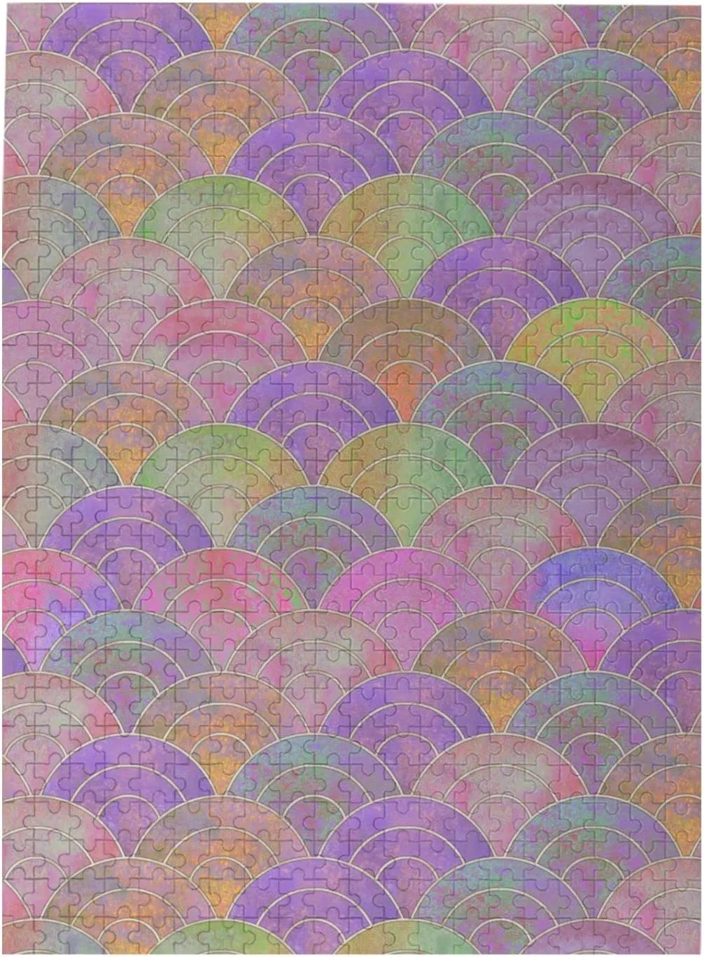 Ocean Mermaid Scales Watercolor Colorful Jigsaw Puzzles 500 Piece for Adults Teens Kids Family Friends Wooden Educational Toys Gift