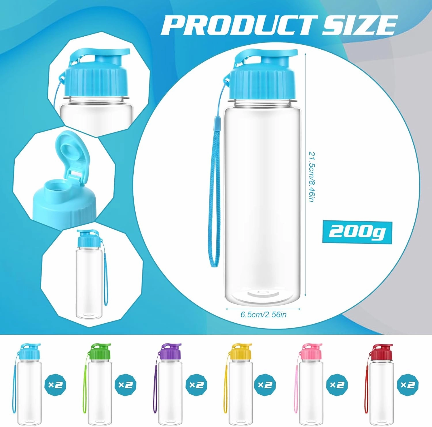 Olgaa 12 Pack Water Bottles Bulk 17 oz End of the Year Gifts for Students Kids from Teacher Reusable Leak Portable Plastic Sports Summer Drink Water Bottles with Handle Strap for Cycling Camping