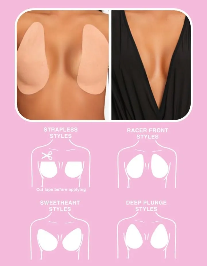 Original Lift & Shape Boob Tape [A-K Cups] - 2 Pairs of Boob Tape & 3 pairs Nipple covers