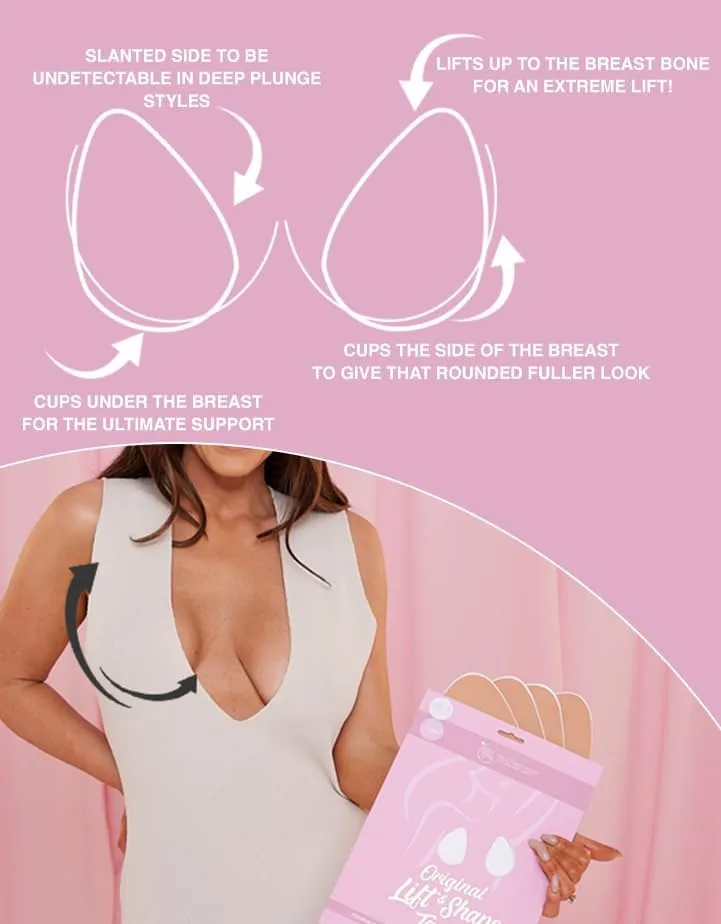 Original Lift & Shape Boob Tape [A-K Cups] - 2 Pairs of Boob Tape & 3 pairs Nipple covers