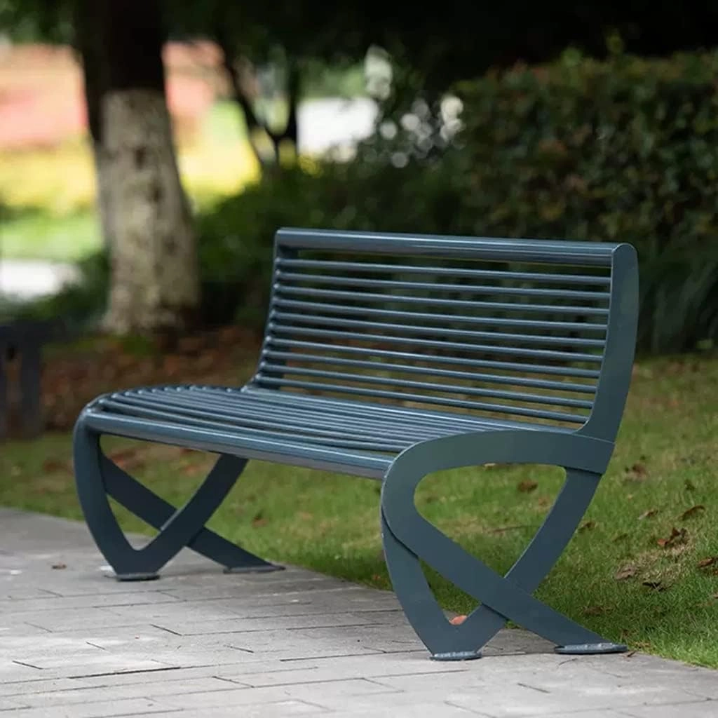 Outdoor Furniture Outdoor Iron Art Park Chair Outdoor Garden Bench Scenic Leisure Seat Outdoor Garden Open Air Rest Chair Garden Bench (Size : S:120cm)