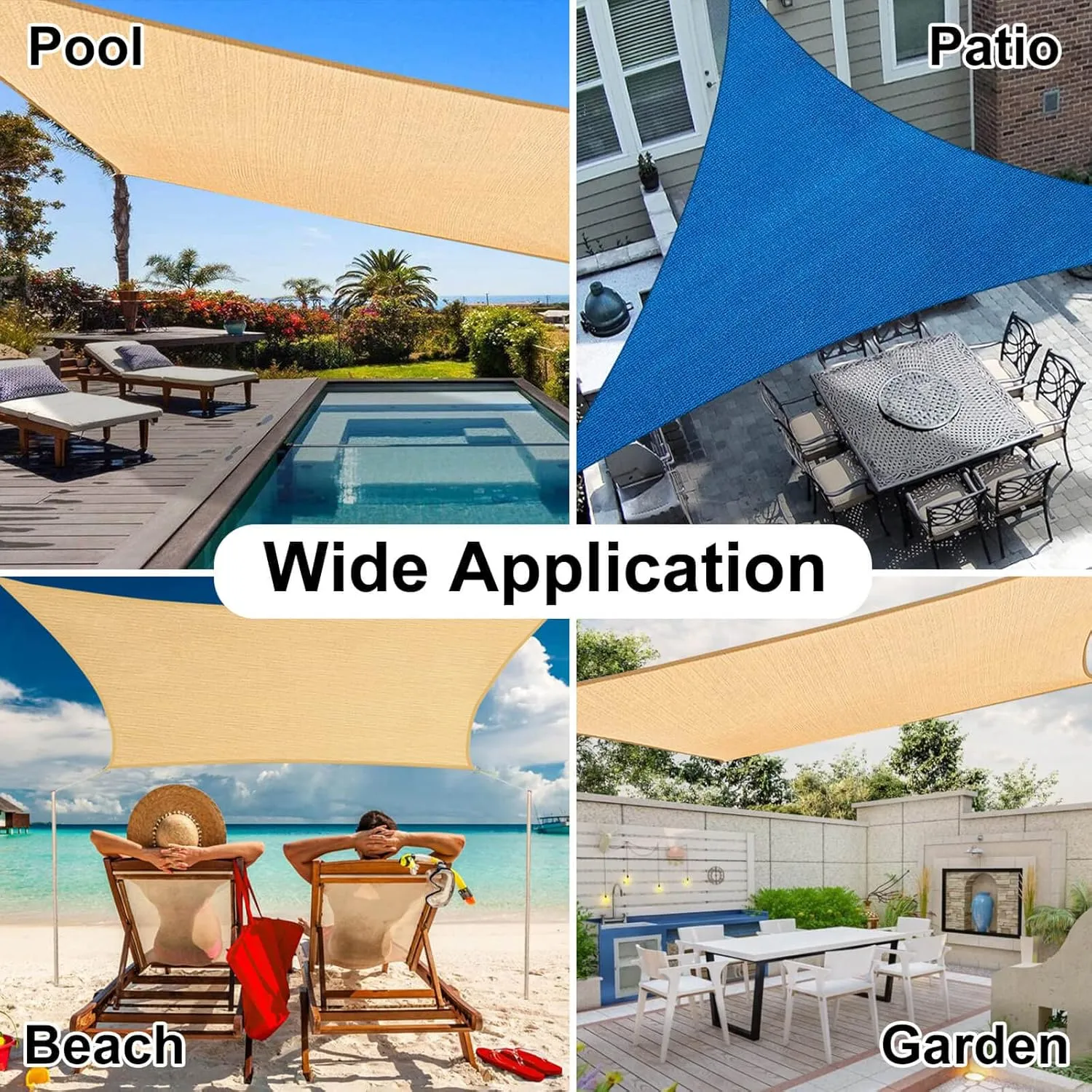 OutdoorLines Rectangle Sun Shade Sails for Patios 12 x 16 ft Sun UV Blocking Outdoor Canopy, Sunshades for Backyard, Lawn and Garden and All Outdoor Activities, Brown