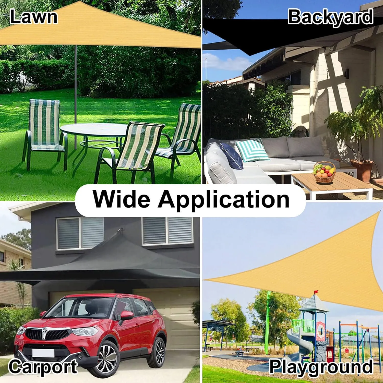 OutdoorLines Rectangle Sun Shade Sails for Patios 12 x 16 ft Sun UV Blocking Outdoor Canopy, Sunshades for Backyard, Lawn and Garden and All Outdoor Activities, Brown