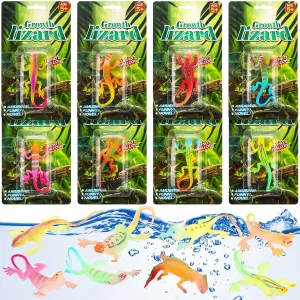 Outus 8 Pieces Growing Animal Creature Expandable Giant Grow 3D Water Creature Set Easter Egg Basket Filler Grow in Water Fish Favors Party Supply Gift Piñata Stuffer Classroom Prize(Lizard)