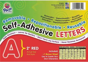 Pacon Self-Adhesive Letters, Red, Puffy Font, 2", 159 Characters