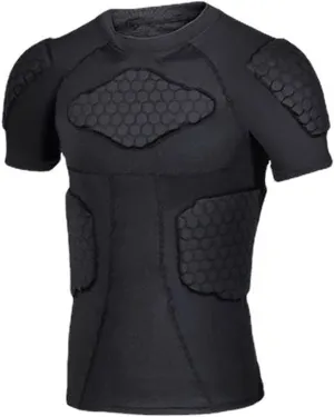 Padded Compression Shirt, Short Sleeve Football Protection Gear