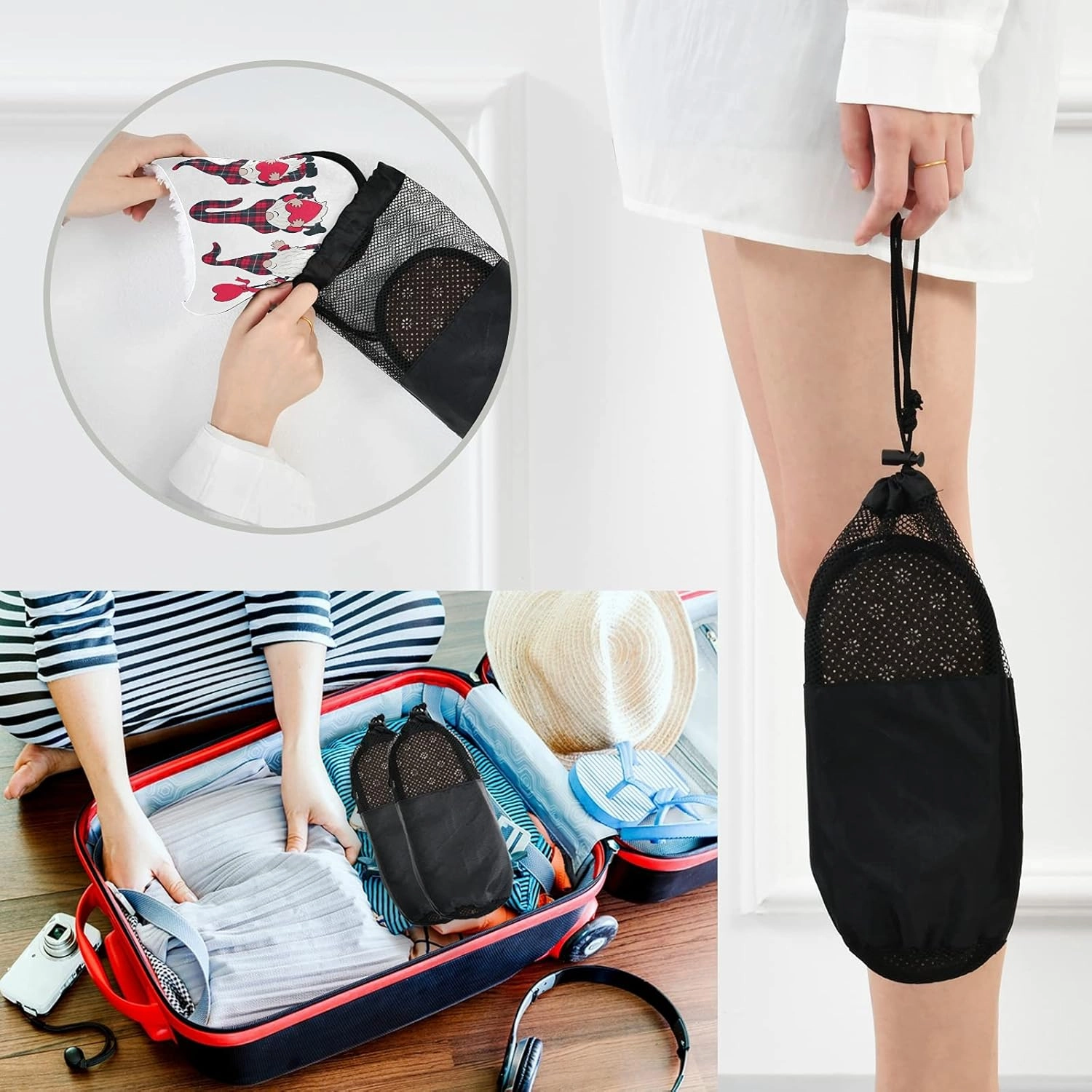 Panda Bear Slippers, Soft Memory Foam Non-Slip Indoor House Slippers Home Shoes for Bedroom Hotel Travel Spa