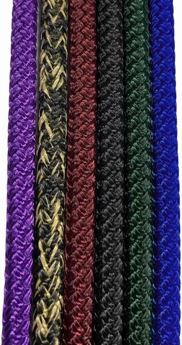 Parelli Horseman's Strong Lightweight Simple Knots Everyday Use UV Resistant Thin Smooth Yachting Braid Polyester Horse Rope Halter with Leather Poppers