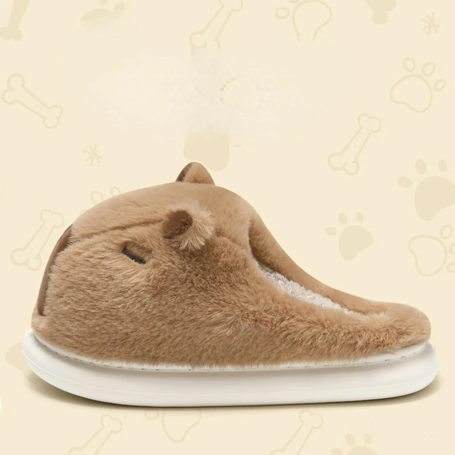 Parent-Child Fuzzy Slippers Cute Capybara Shape Soft Cozy Warm Anti-Slip Soles Indoor Fluffy Slippers Gift for Christmas