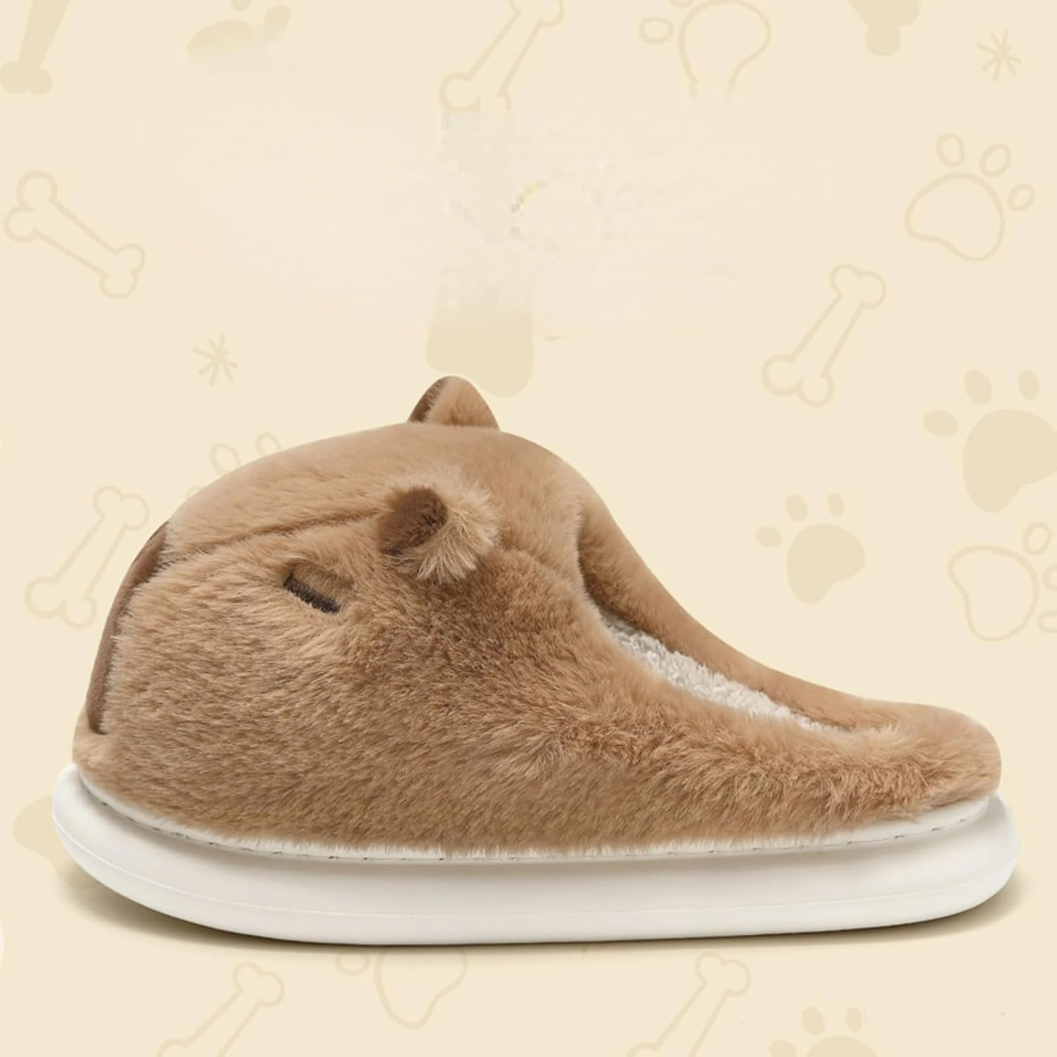 Parent-Child Fuzzy Slippers Cute Capybara Shape Soft Cozy Warm Anti-Slip Soles Indoor Fluffy Slippers Gift for Christmas