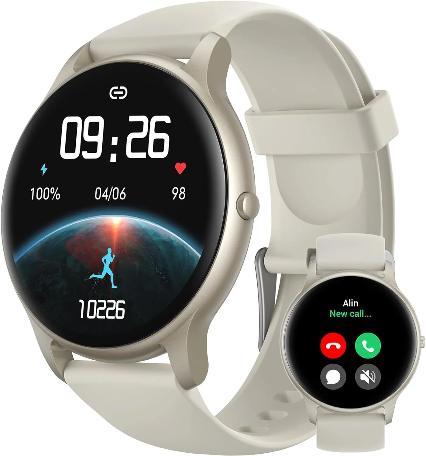 Parsonver Smart Watch(Answer/Make Calls), Smartwatch for Women Men, 100  Sport Modes/Heart Rate/Blood Oxygen/Sleep Tracker, Pedometer, IP68 Waterproof Fitness Tracker for Android iPhone, Starry Silver