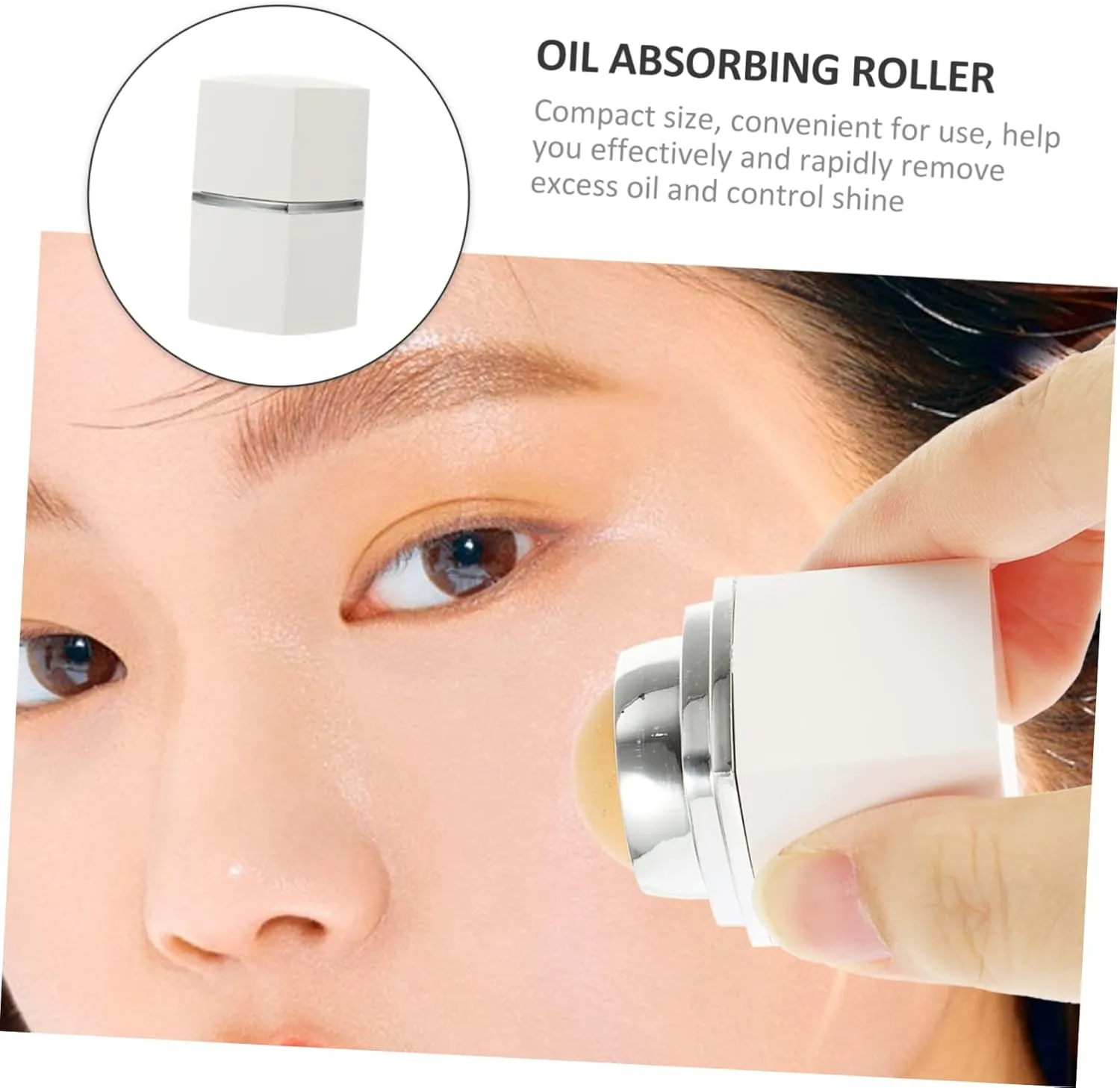 PartyKindom 3pcs Practical Volcanic Stone Oil Absorbing Roller for Face Care Reusable Tool Lightweight and Portable Design for Oily Skin Convenient Go Use