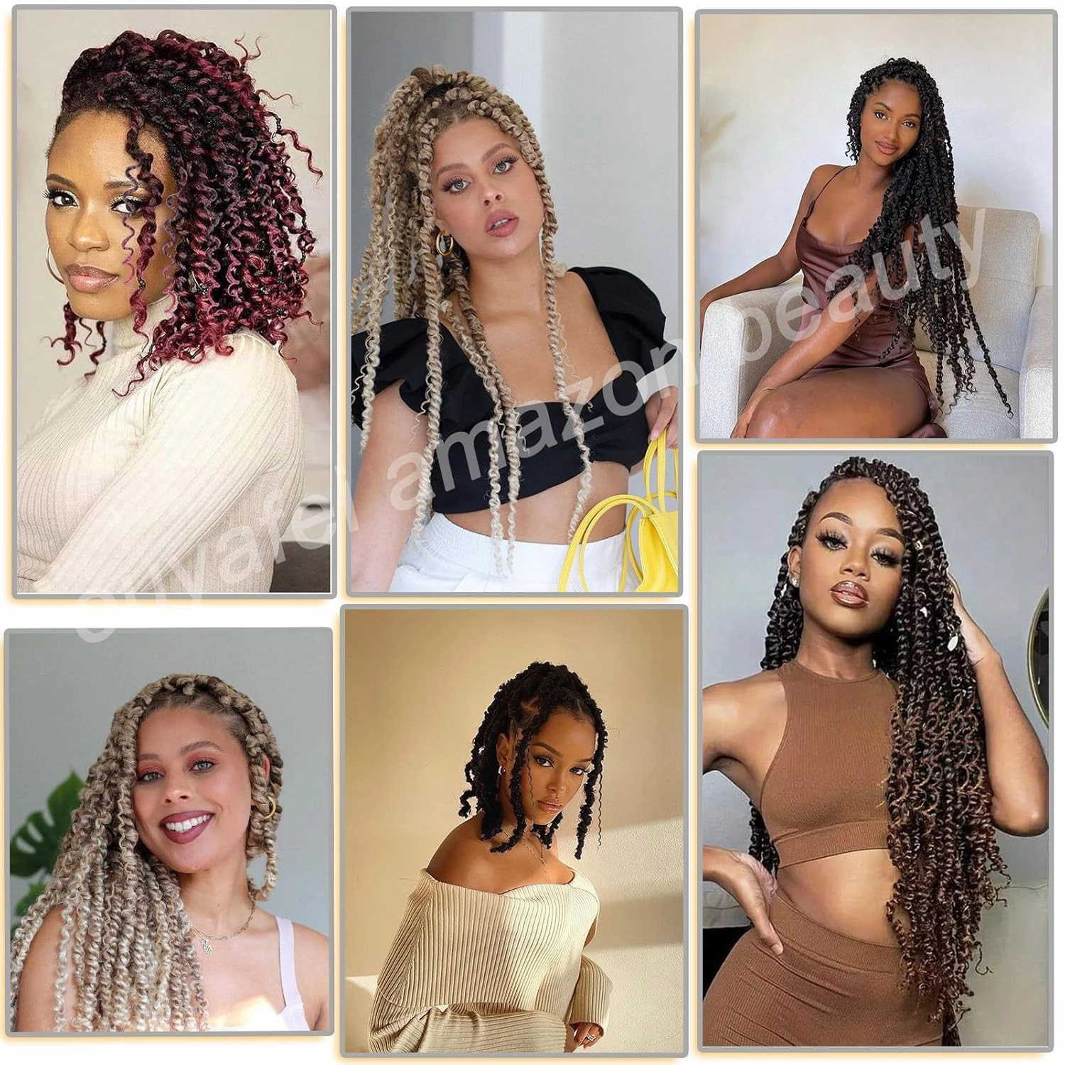 Passion Twist Hair 18inch Boho Style Passion Twist Crochet Hair for Black Women Boho Crochet Braids Pre Looped Goddess Passion Twist Hair (8Pack, 1b)