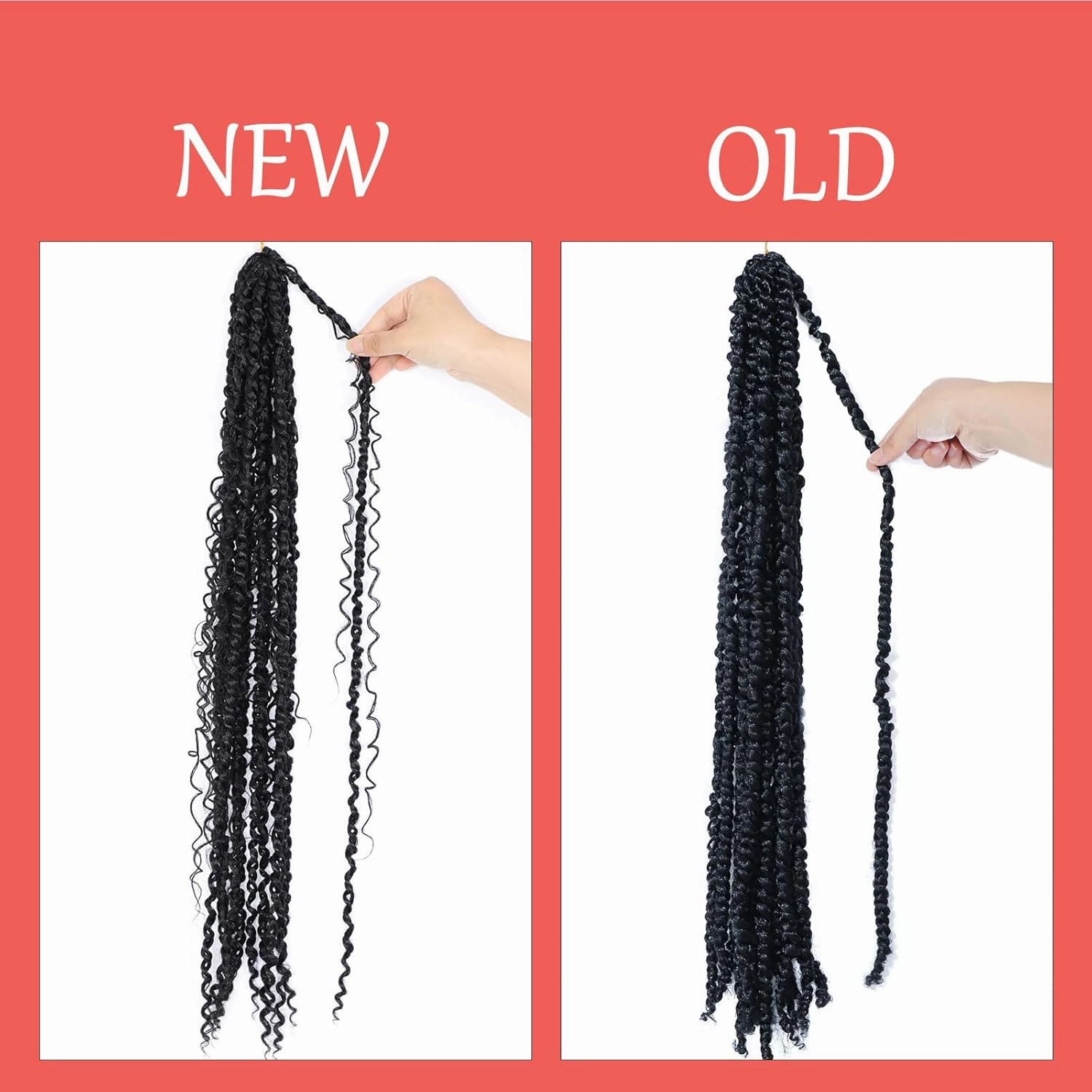 Passion Twist Hair 18inch Boho Style Passion Twist Crochet Hair for Black Women Boho Crochet Braids Pre Looped Goddess Passion Twist Hair (8Pack, 1b)