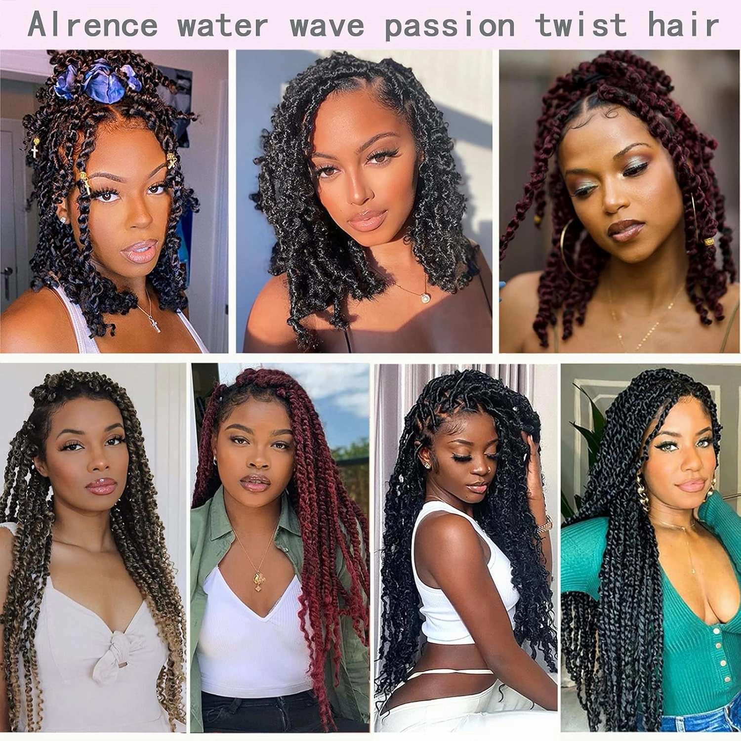 Passion Twist Hair Blonde 24 Inch 8 Packs Passion Twist Crochet Hair For Women Curly Braiding Hair Long Water Wave Hair Synthetic Hair Extension (24 Inch (Pack of 8), 27/613#)