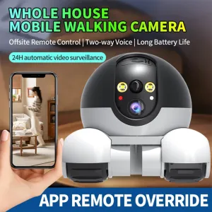 Patrol Bot, Spymate Robot, Ignore Terrain, Mini Robot Camera, No Distance Limit, Real-Time Control by Mobile Phone, 360° Night Vision Design, 25-Day Battery, Abnormal Message Reminder